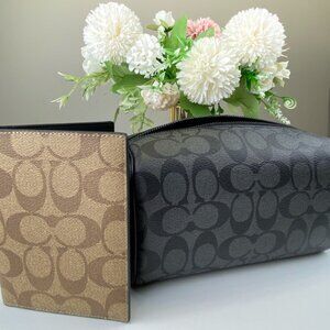 Coach CJ674 Axel Signature Canvas Crossbody +  CW170 Passport Card Case
